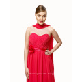 Wholesale Cheap Pleats Strapless Evening Dress with a Bow Waist and Long Flowing Scarf